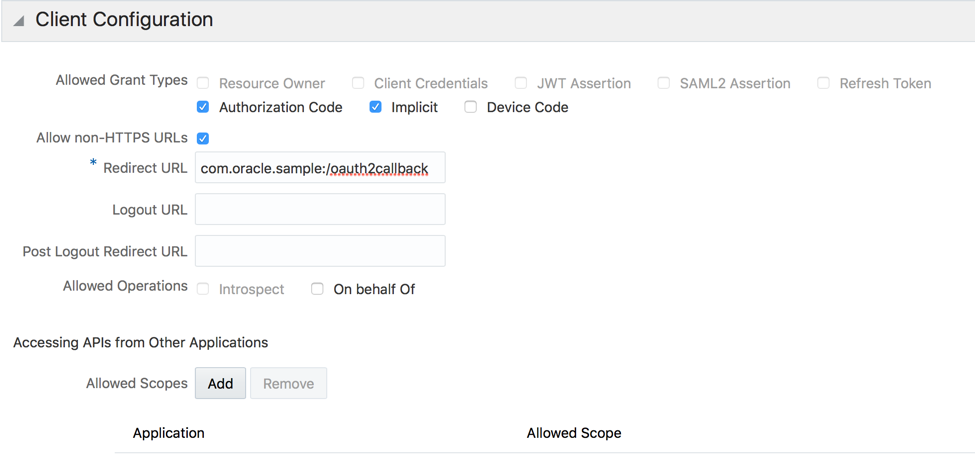 Mobile client configuration