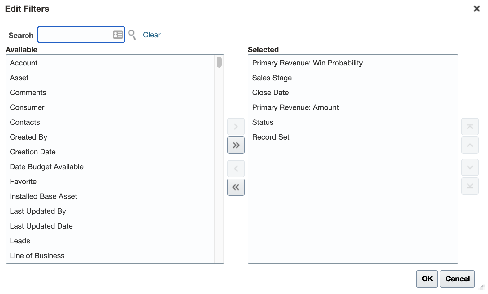 Edit Filters Initial