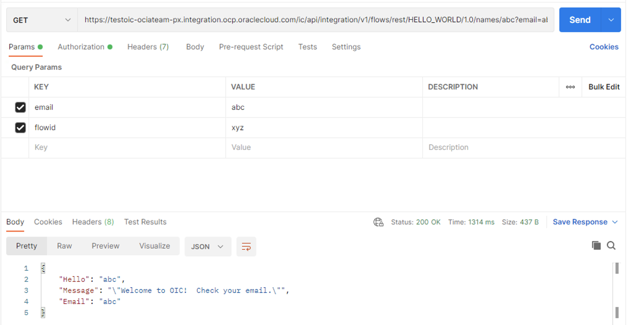 API call from on prem