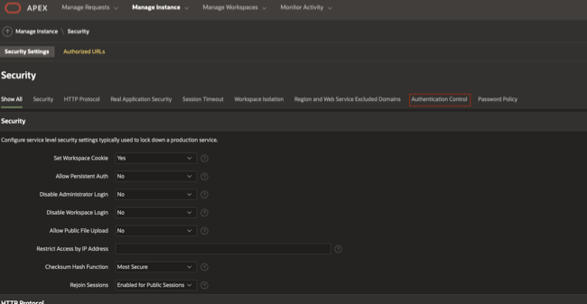 Authentication Control
