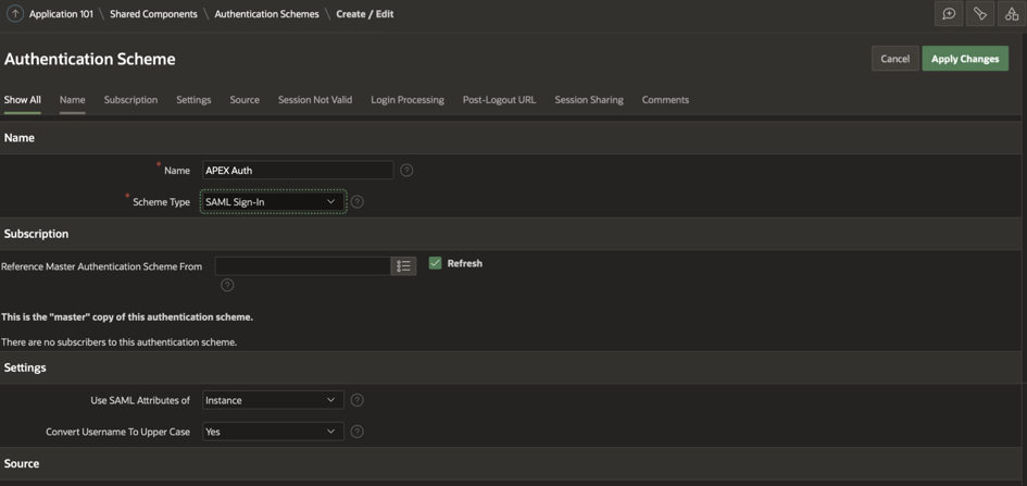 Change Authentication Scheme