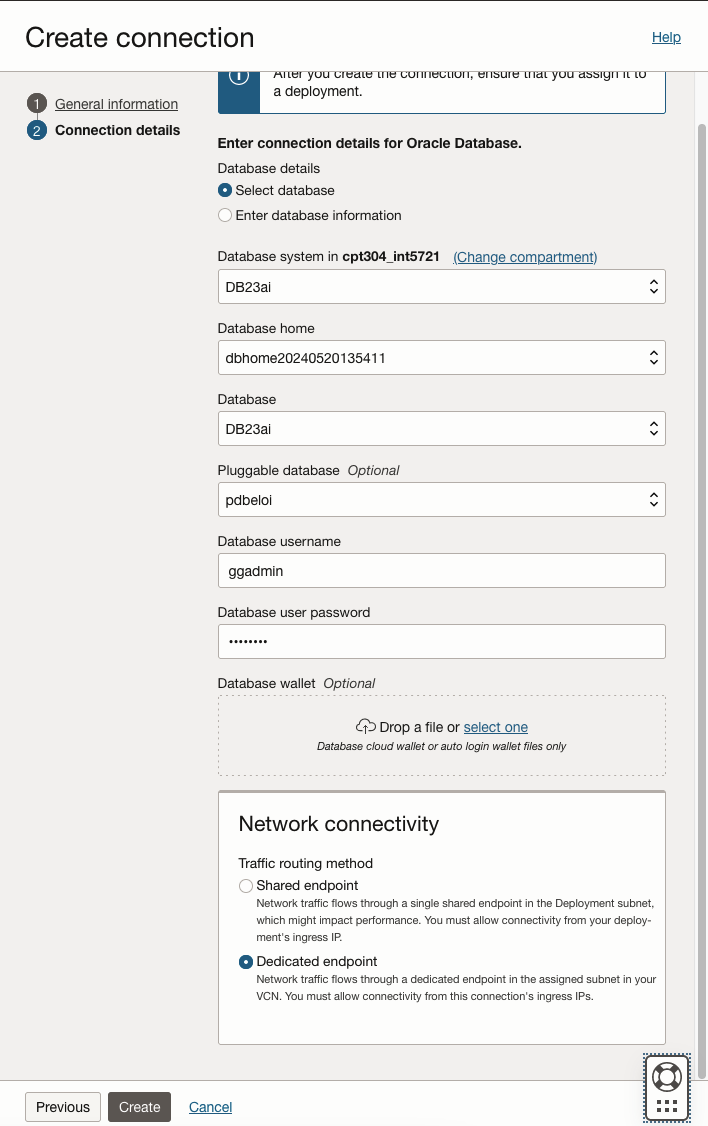 Oralce GoldenGate connection 2