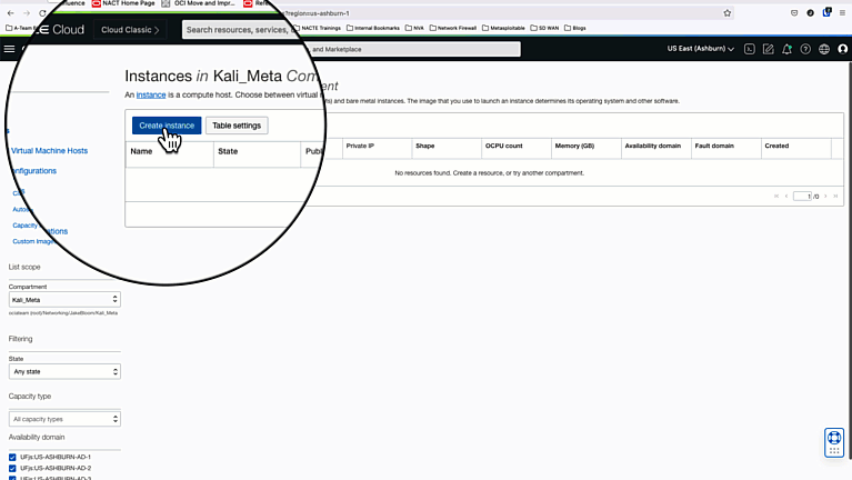 Deploy Kali Compute Instance