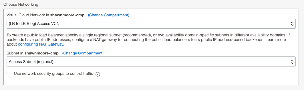 Nested LB - VCN Location