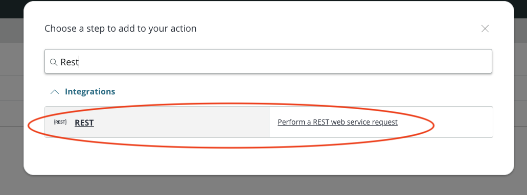 Select REST step
