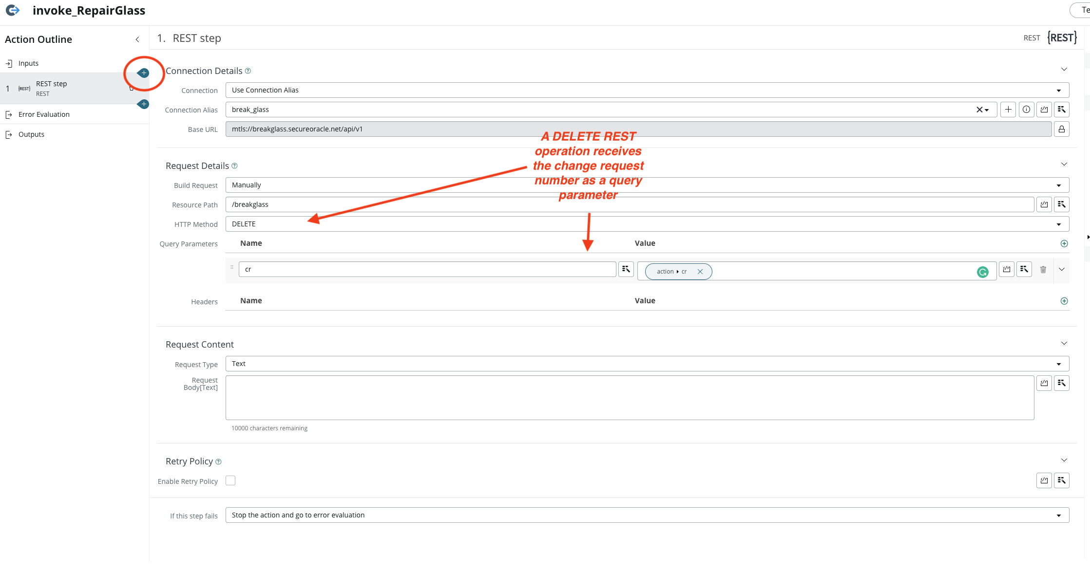 Repair-glass REST step