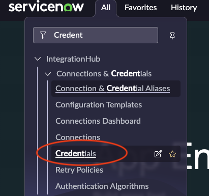 IntegrationHub Credential