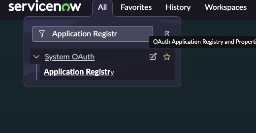 Navigate to the Application Registry Module