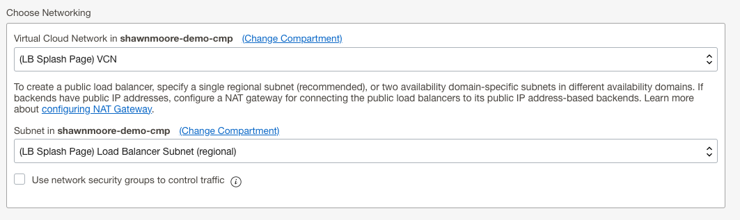 Nested LB - VCN Location