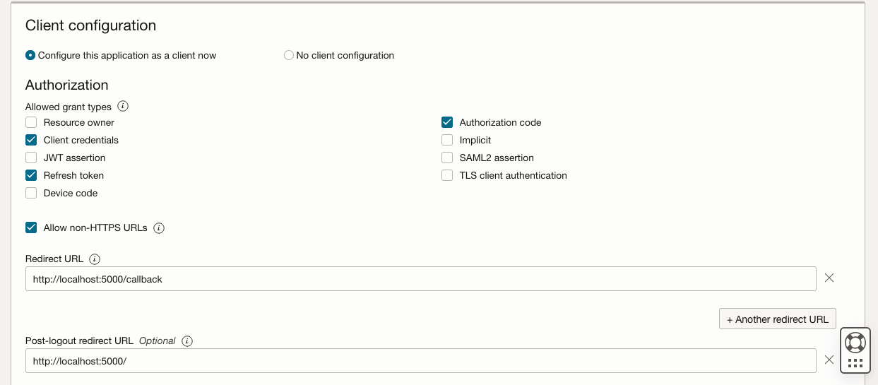Client configuration box