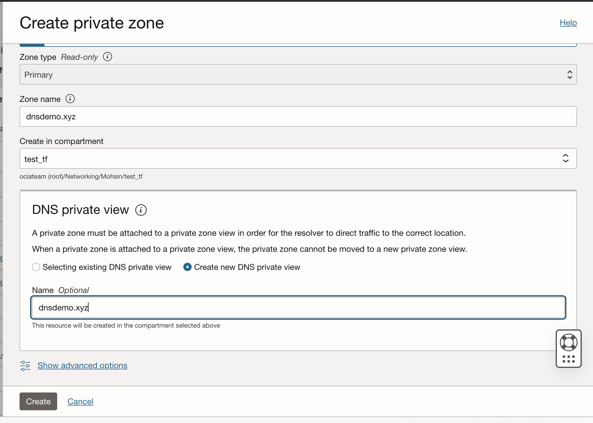 OCI_Private_Zone_and_View