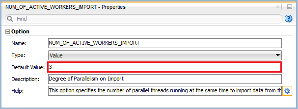 Knowledge Module Option – Number of Data Pump workers on Import Figure 4: Knowledge Module Option – Number of Data Pump workers on Import