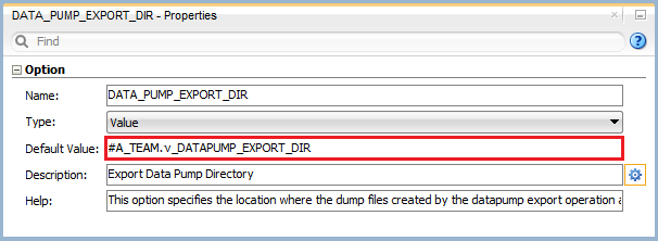 Figure 5: Knowledge Module Option – Data Pump Export Directory
