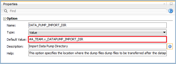 Figure 6: Knowledge Module Option – Data Pump Import Directory