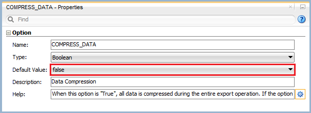 Knowledge Module Option – Data Compression Figure 7: Knowledge Module Option – Data Compression