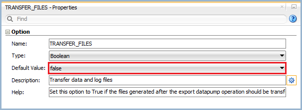 Knowledge Module Option –Transfer Files Figure 8: Knowledge Module Option –Transfer Files
