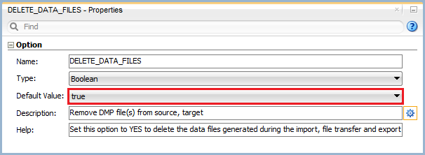 Knowledge Module Option – Delete Data Files Figure 9: Knowledge Module Option – Delete Data Files