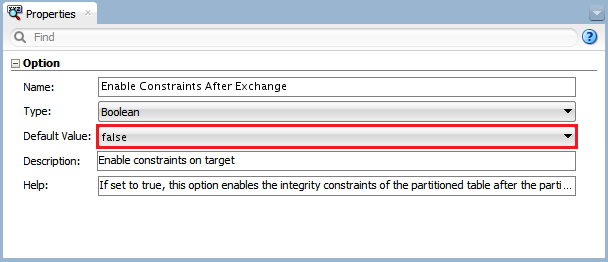 Figure 18 - Knowledge Module Option – Enable Constraints after Exchange