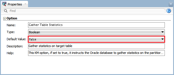 Figure 19 - Knowledge Module Option – Gather Table Statistics