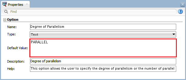 Figure 6 - Knowledge Module Option – Degree of Parallelism