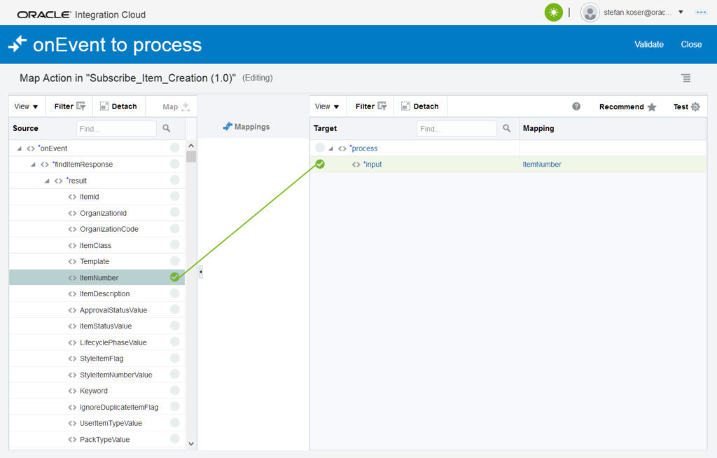 ICS Mapping Item Event Result