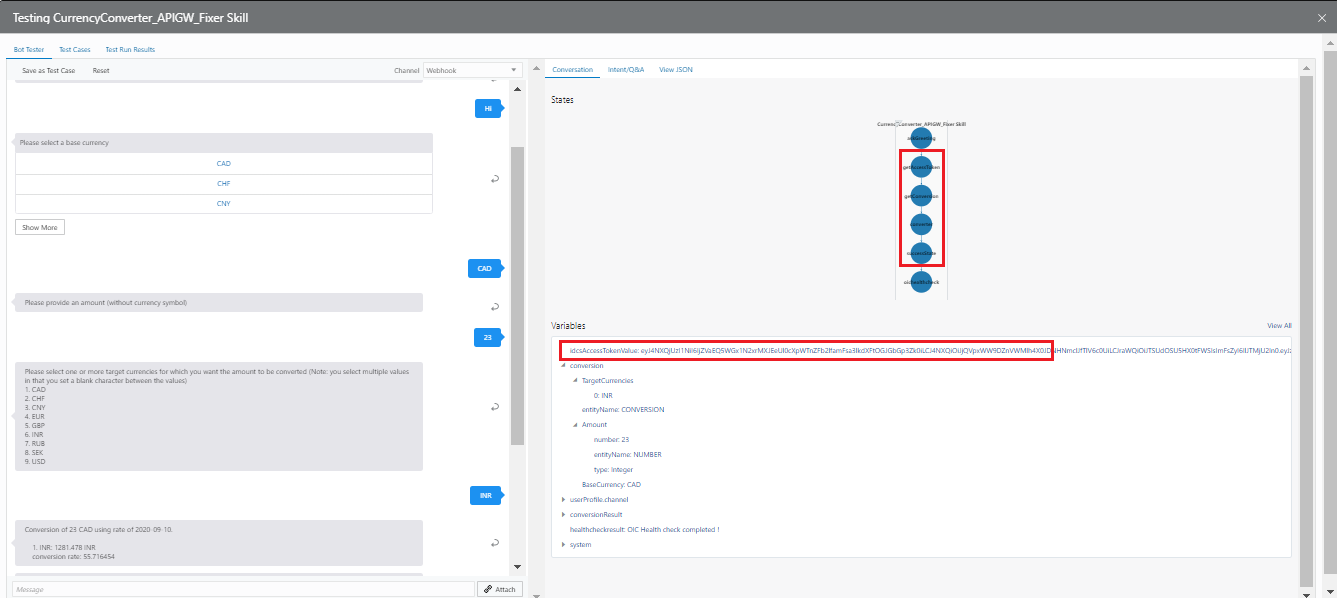 ODA skill tester screenshot
