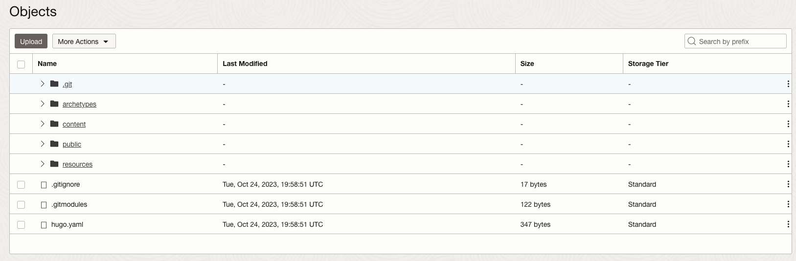 Console Bucket output