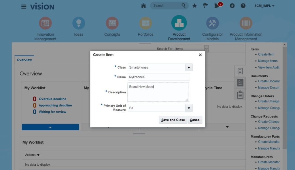 SCM Create Item IPhoneX