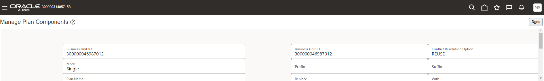 Manage Plan Components
